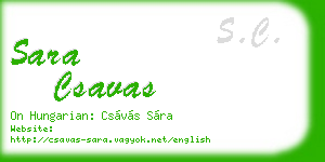 sara csavas business card
